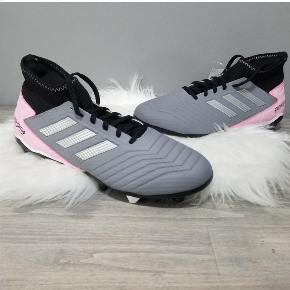 Women’s soccer cleats Adidas pink gray silver
